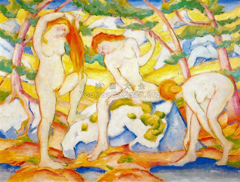 Franz Marc Bathing Girls - 弗朗茨·马克
